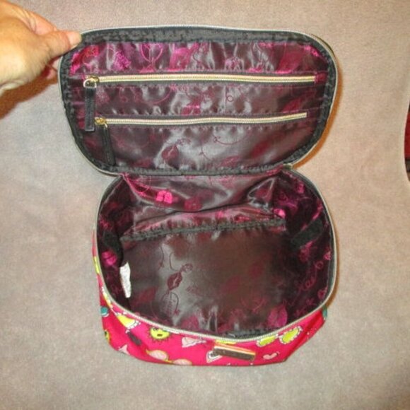 Y2K Vtg Betsey Johnson Summer Fun Makeup Case Cat Eyes Toiletries Travel Bag UPF - Picture 4 of 12